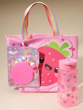 3PCS - HOT FOCUS Kids Strawberry Lunch Essentials